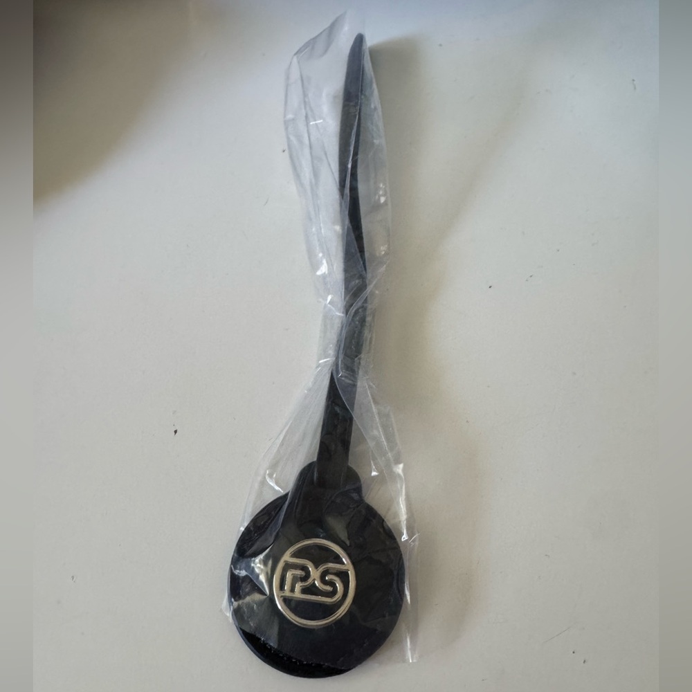 3/$15 Black Silver Logo Bag Charm Unisex Minimalist Accessory